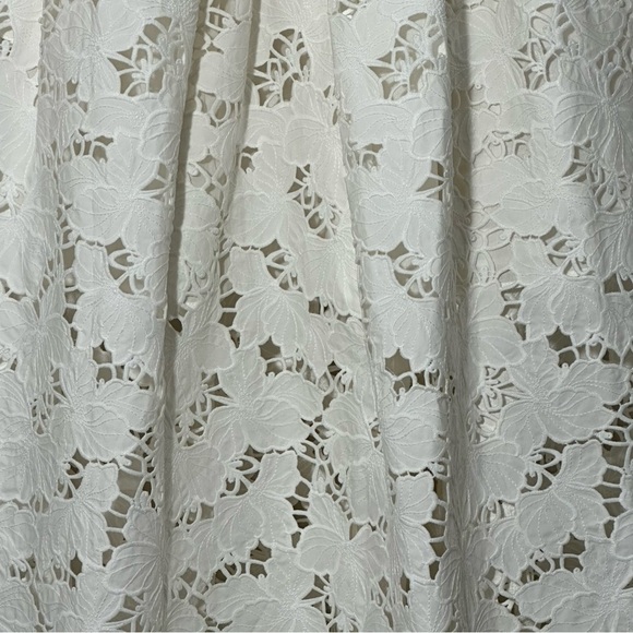 Self-Portrait White Flared Lace Midi Dress size 0 Bride Bridal Wedding Cocktail - Picture 9 of 16